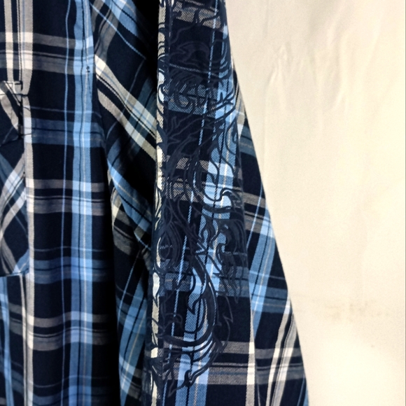 Vintage LL Cool J blue/white plaid shirt men size 2XL - 80''-90's - NWT - Picture 5 of 6